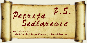 Petrija Sedlarević vizit kartica